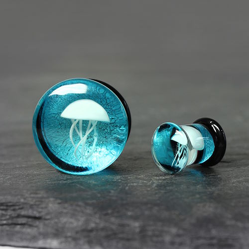 Glas Flesh Tunnel und Ohr Plugs