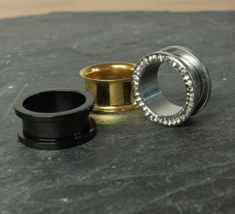 19 mm Flesh Tunnel und Ohr Plugs aus chirurgischem Edelstahl