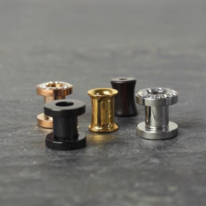 6 mm Tunnel und Plugs in Silber, Gold, Roségold oder Schwarz