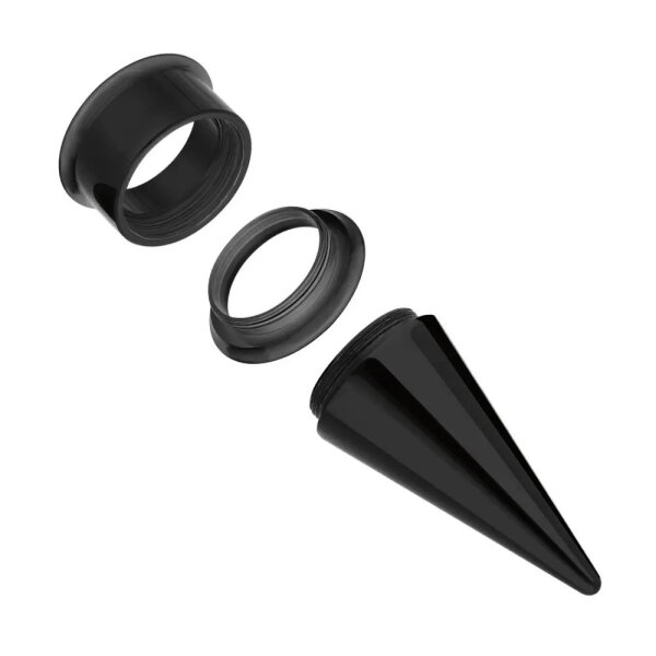 Schwarzer 2 in 1 Flesh Tunnel Dehner