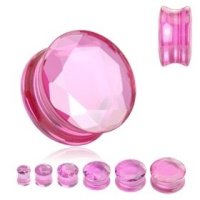 Glas Kristall Plug - pink