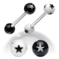 Piercing Stab mit Kugel - Sterne