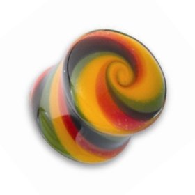 Glas Plug - Twist - Rasta