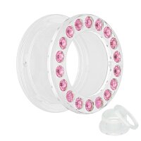 Flesh Tunnel - Kunststoff - Klar - Kristall Pink 8 mm