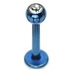 Piercing Labret - Blau - Kristall