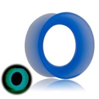 Glow in the dark - Tunnel - Silikon - Blau 4 mm