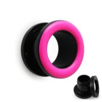 Flesh Tunnel - Kunststoff - Schwarz - Pink 10 mm