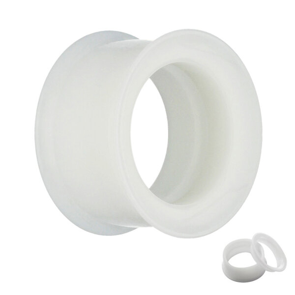 Flesh Tunnel - Kunststoff - Weiß - double flared 4 mm