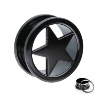 Stern Flesh Tunnel - Stahl - Schwarz 3 mm