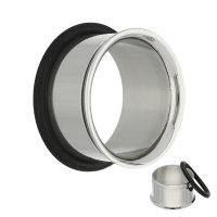 Single Flare Flesh Tunnel - Steel - Silver