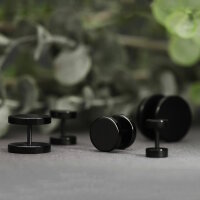 Fake Plug - Edelstahl Ohrstecker zum Schrauben - Schwarz