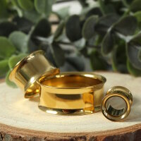 Stahl Ohr Flesh Tunnel | Gold | Dünn | 30 mm