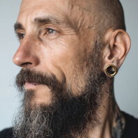 Stahl Ohr Flesh Tunnel | Gold | Dünn | 30 mm