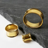Stahl Ohr Flesh Tunnel | Gold | Dünn | 30 mm