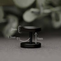 Piercing Fake Plug - Titan - Schwarz - [1.] - 1,2 x 4 mm