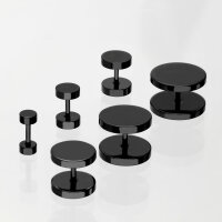 Piercing Fake Plug - Titan - Schwarz - [1.] - 1,2 x 4 mm