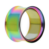 Double Flare Flesh Tunnel - Stahl - Regenbogen