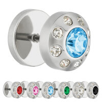 Piercing Fake Plug - Silber - Kristall