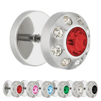 Piercing Fake Plug - Silber - Kristall