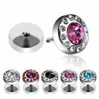 Piercing Fake Plug - Silber - Kristall