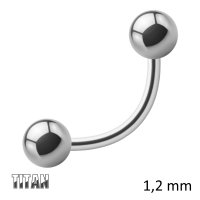 Piercing Banane - Titan - Silber - 1.2mm [01.] - 1.2 x 5 mm (Kugeln: 3mm)