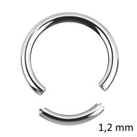 Piercing Segmentring - Stahl - Silber - 1.2mm [03.] - 1.2 x 8 mm