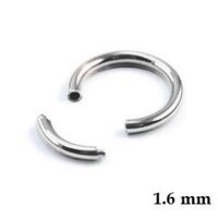 Piercing Segmentring - Stahl - Silber - 1.6mm [01.] - 1.6 x 6 mm