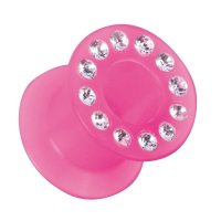 Flesh Tunnel - Silikon - Pink - Kristall