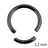 Piercing Segmentring - Stahl - Schwarz - 1.2mm [01.] - 1.2 x 6 mm
