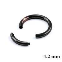 Piercing Segmentring - Stahl - Schwarz - 1.2mm [01.] - 1.2 x 6 mm