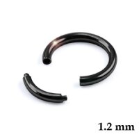 Piercing Segmentring - Stahl - Schwarz - 1.2mm [03.] - 1.2 x 8 mm