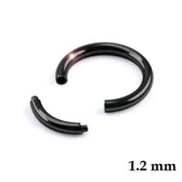 Piercing Segmentring - Stahl - Schwarz - 1.2mm [03.] - 1.2 x 8 mm