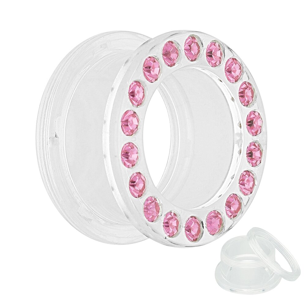 Pinke Dehnschnecke 10 Größen - Dehnungshelfer Für Ohr Tunnel & Piercings 1,6-14mm