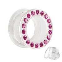 Flesh Tunnel - Kunststoff - Klar - Kristall Pink