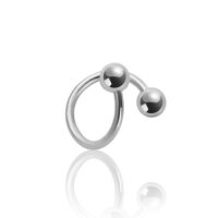 Piercing Spirale - Stahl - Silber - 1.2mm [01.] - 1.2 x 5 mm (Kugeln: 2.5mm)