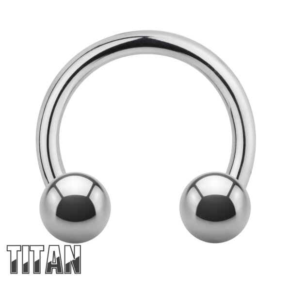 Piercing Hufeisen - Titan - Silber - 1.2mm [02.] - 1.2 x 8 mm (Kugeln: 3mm)