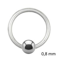 Piercing Klemmring - Stahl - Silber - 0.8mm [01.] - 0.8 x 6 mm (Kugel: 3mm)