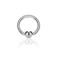 Piercing Klemmring - Stahl - Silber - 0.8mm [05.] - 0.8 x 10 mm (Kugel: 4mm)