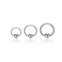 Piercing Klemmring - Stahl - Silber - 0.8mm [05.] - 0.8 x 10 mm (Kugel: 4mm)