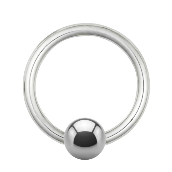 Piercing Klemmring - Titan - Silber - 1.2mm [03.] - 1.2 x 10 mm (Kugel: 3mm)