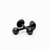 Piercing Labret - Stahl - Schwarz - 1.0mm [01.] - 1.0 x 5 mm (Kugel: 3mm)