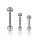 Piercing Stab - Stahl - Silber - 1.2mm [01.] - 1.2 x 5 mm (Kugeln: 3mm)