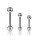 Piercing Stab - Stahl - Silber - 1.6mm [08.] - 1.6 x 12 mm (Kugeln: 4mm)