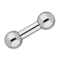 Barbell Piercing Stab Hantel | Silber | [17.] - 3.0 x 8 mm (Kugeln: 6mm)