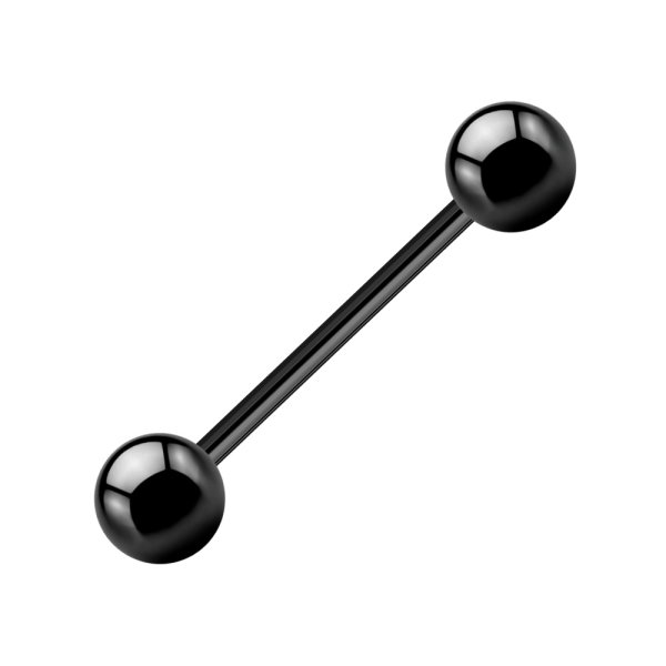 Piercing Stab - Stahl - Schwarz - 1.0mm [05.] - 1.0 x 12 mm (Kugeln: 4mm)