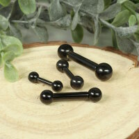 Piercing Stab - Stahl - Schwarz - 2.0mm bis 6.0mm [17.] - 3.0 x 8 mm (Kugeln: 6mm)