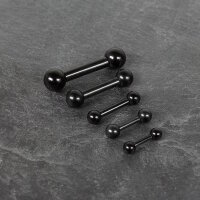 Piercing Stab - Stahl - Schwarz - 2.0mm bis 6.0mm [17.] - 3.0 x 8 mm (Kugeln: 6mm)