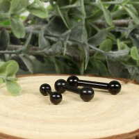 Piercing Stab - Stahl - Schwarz - 2.0mm bis 6.0mm [17.] - 3.0 x 8 mm (Kugeln: 6mm)