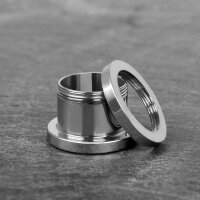Ohr Flesh Tunnel mit Gewinde | Stahl | Silber