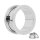 Ohr Flesh Tunnel mit Gewinde | Stahl | Silber